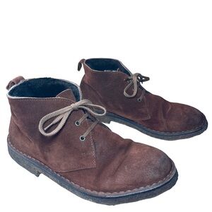 Vince Brown Suede Chukka Candice Shearling Lined Lace-up Winter Boots 7.5